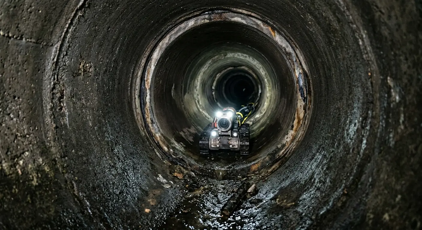 Robotic sewer camera inspecting pipe interior for Sewer Line Cleaning in Waikoloa Village